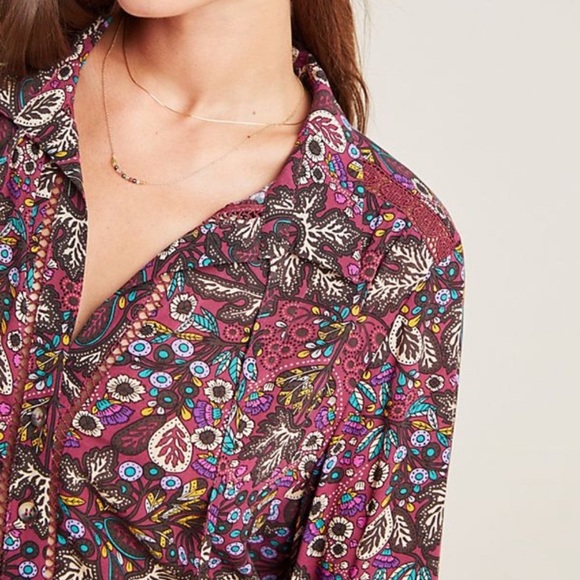 Anthro Maeve Boho Janie Peasant Blouse SZ 12 - Picture 13 of 13